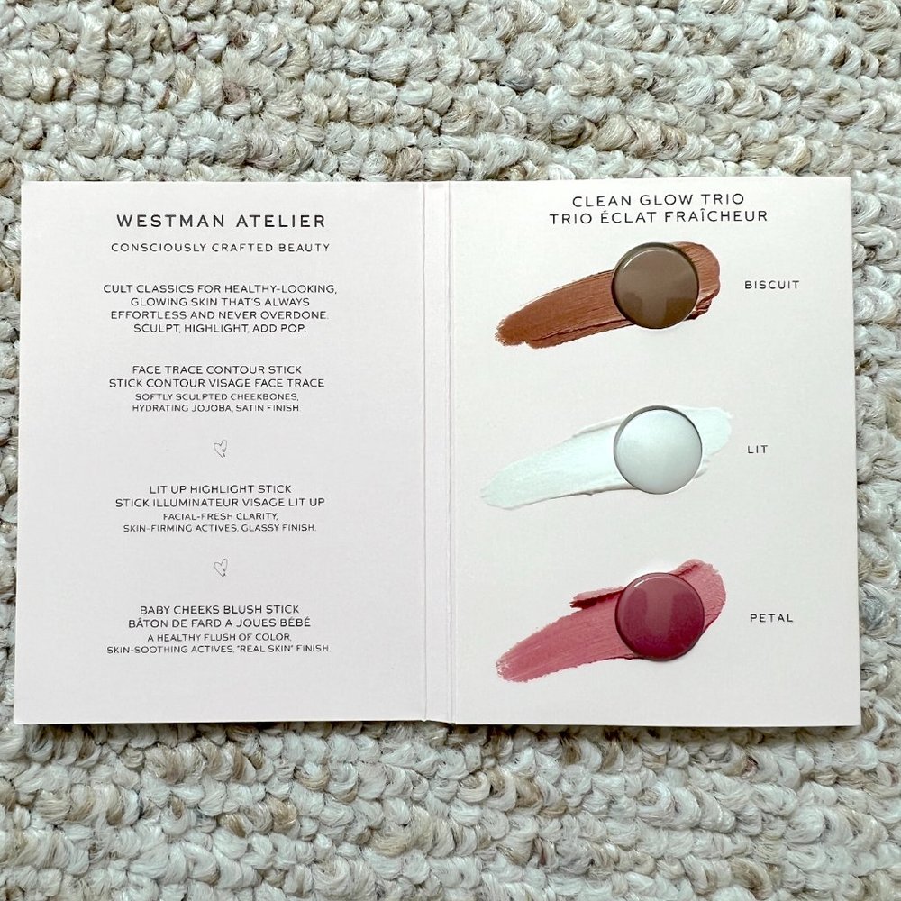 Westman Atelier Clean Glow Highlight Blush Contour Sample - Lit Petal Biscuit - Picture 2 of 4